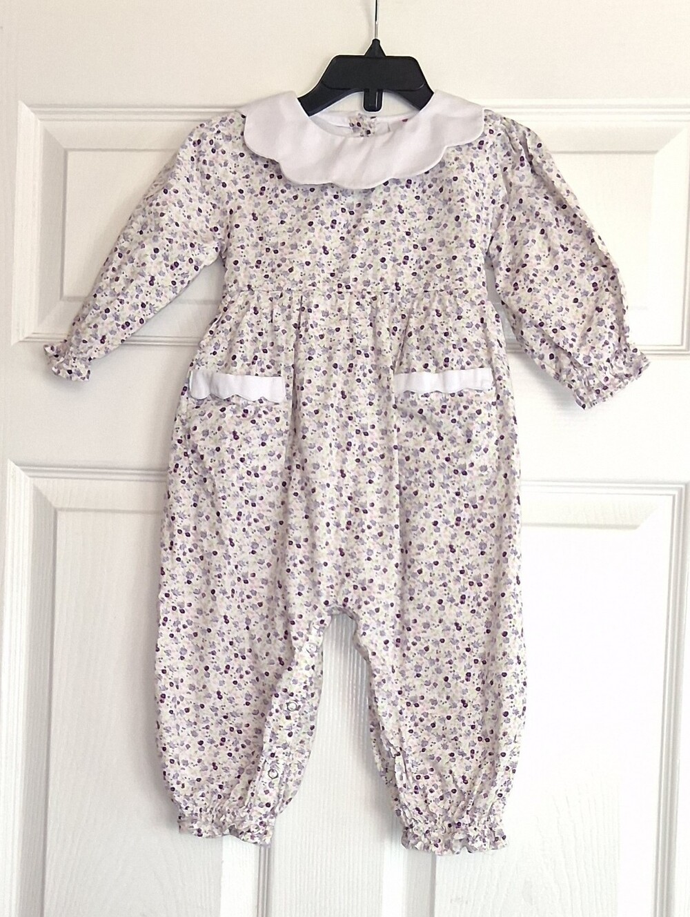 Eliza James Kids Purple Floral Long Sleeve Pants Romper 24M